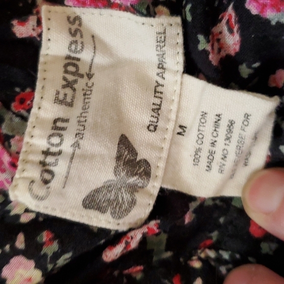 Cotton Express Button Up Blouse SZ MD - Picture 5 of 6